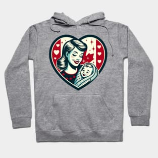 Vintage Motherhood Love Heart Symbol of Maternal Affection T-Shirt Hoodie